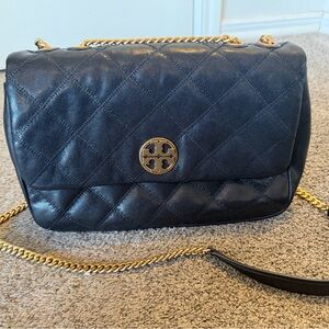 Tory Burch Black Quilted Leather Shoulder Bag